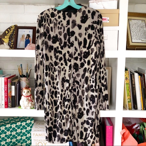 NWOT Nicole Miller Long-Sleeve Animal Print Dress - Picture 6 of 8